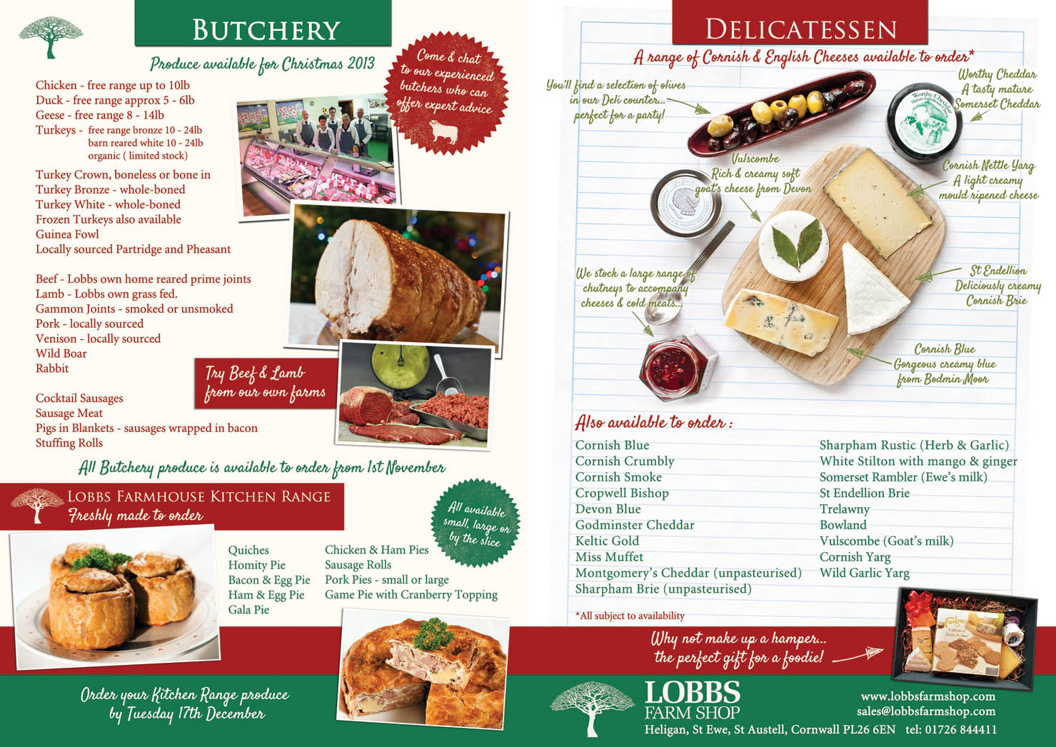 Brochure design and photography for Lobbs Farm Shop